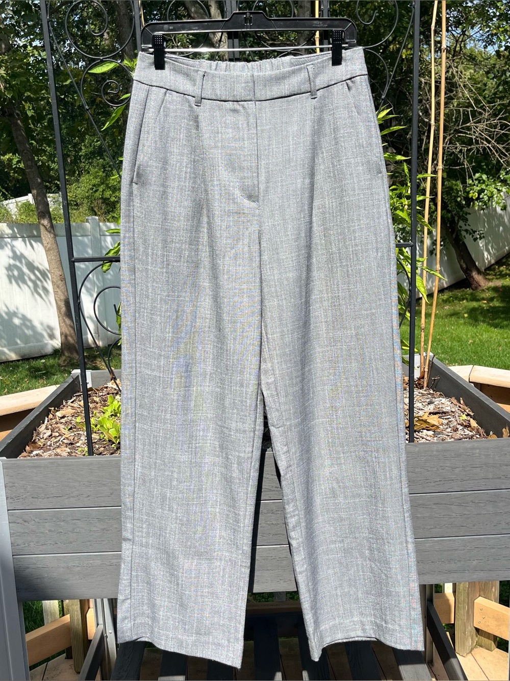 Old Navy Women's Gray Taylor Wide Leg Trouser Dress Pants Size M Career Office